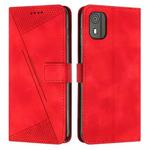 For Nokia C02 Dream Triangle Leather Phone Case with Lanyard(Red)