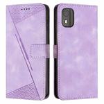 For Nokia C02 Dream Triangle Leather Phone Case with Lanyard(Purple)
