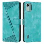 For Nokia C12 Dream Triangle Leather Phone Case with Lanyard(Green)