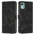 For Nokia C12 Dream Triangle Leather Phone Case with Lanyard(Black)