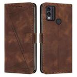 For Nokia C22 Dream Triangle Leather Phone Case with Lanyard(Brown)