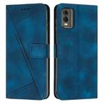 For Nokia C32 Dream Triangle Leather Phone Case with Lanyard(Blue)