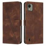 For Nokia C110 Dream Triangle Leather Phone Case with Lanyard(Brown)