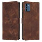 For Nokia C300 Dream Triangle Leather Phone Case with Lanyard(Brown)