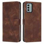 For Nokia G22 Dream Triangle Leather Phone Case with Lanyard(Brown)