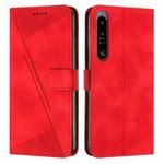 For Sony Xperia 1 IV Dream Triangle Leather Phone Case with Lanyard(Red)