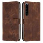 For Sony Xperia 1 IV Dream Triangle Leather Phone Case with Lanyard(Brown)