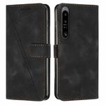 For Sony Xperia 1 IV Dream Triangle Leather Phone Case with Lanyard(Black)