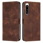 For Sony Xperia 5 IV Dream Triangle Leather Phone Case with Lanyard(Brown)