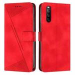 For Sony Xperia 10 IV Dream Triangle Leather Phone Case with Lanyard(Red)