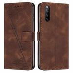 For Sony Xperia 10 IV Dream Triangle Leather Phone Case with Lanyard(Brown)