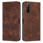 For Sony Xperia 10 V 2023 Dream Triangle Leather Phone Case with Lanyard(Brown)