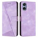 For Sony Xperia 5 V Dream Triangle Leather Phone Case with Lanyard(Purple)