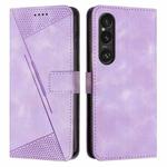 For Sony Xperia 1 VI Dream Triangle Leather Phone Case with Lanyard(Purple)