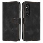 For Sony Xperia 1 VI Dream Triangle Leather Phone Case with Lanyard(Black)