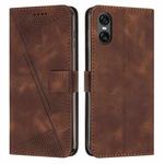 For Sony Xperia 10 VI Dream Triangle Leather Phone Case with Lanyard(Brown)