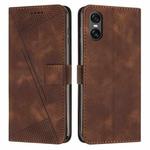 For Sony Xperia 5 VI Dream Triangle Leather Phone Case with Lanyard(Brown)