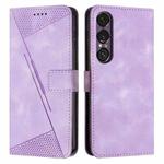 For Sony Xperia 1 VII Dream Triangle Leather Phone Case with Lanyard(Purple)