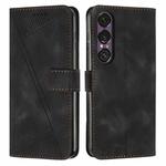 For Sony Xperia 1 VII Dream Triangle Leather Phone Case with Lanyard(Black)