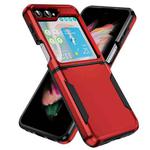 For Samsung Galaxy Z Flip5 5G Pioneer Armor Heavy Duty PC + TPU Phone Case(Red Black)