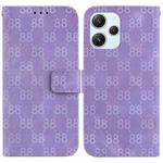 For Xiaomi Redmi 12 Double 8-shaped Embossed Leather Phone Case(Purple)