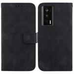 For Xiaomi Poco F5 Pro/Redmi K60/K60 Pro Double 8-shaped Embossed Leather Phone Case(Black)
