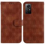 For Xiaomi Redmi Note 12S Double 8-shaped Embossed Leather Phone Case(Brown)