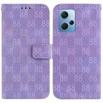 For Xiaomi Redmi Note 12 4G Global Double 8-shaped Embossed Leather Phone Case(Purple)