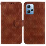 For Xiaomi Redmi Note 12 4G Global Double 8-shaped Embossed Leather Phone Case(Brown)