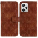 For Xiaomi Redmi Note 12 Pro+ Global Double 8-shaped Embossed Leather Phone Case(Brown)