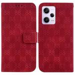 For Xiaomi Redmi Note 12 Pro 5G Global Double 8-shaped Embossed Leather Phone Case(Red)