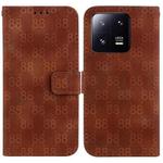 For Xiaomi 13 Pro Double 8-shaped Embossed Leather Phone Case(Brown)