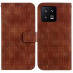 For Xiaomi 13 5G Double 8-shaped Embossed Leather Phone Case(Brown)