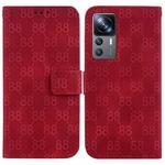 For Xiaomi 12T / 12T Pro Double 8-shaped Embossed Leather Phone Case(Red)