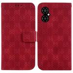 For Xiaomi Poco M4 5G Double 8-shaped Embossed Leather Phone Case(Red)