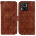 For Xiaomi Redmi 10C Double 8-shaped Embossed Leather Phone Case(Brown)