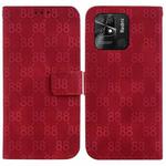 For Xiaomi Redmi 10C Double 8-shaped Embossed Leather Phone Case(Red)