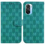 For Xiaomi Redmi K40/K40 Pro / Poco F3 Double 8-shaped Embossed Leather Phone Case(Green)