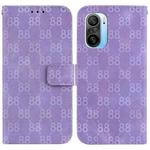 For Xiaomi Redmi K40/K40 Pro / Poco F3 Double 8-shaped Embossed Leather Phone Case(Purple)