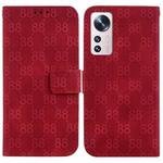 For Xiaomi 12 Pro Double 8-shaped Embossed Leather Phone Case(Red)