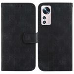 For Xiaomi 12 Pro Double 8-shaped Embossed Leather Phone Case(Black)