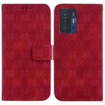 For Xiaomi 11T / 11T Pro Double 8-shaped Embossed Leather Phone Case(Red)