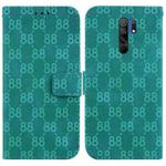 For Xiaomi Redmi 9/9 Prime / Poco M2 Double 8-shaped Embossed Leather Phone Case(Green)