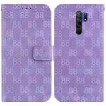 For Xiaomi Redmi 9/9 Prime / Poco M2 Double 8-shaped Embossed Leather Phone Case(Purple)