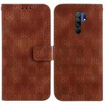 For Xiaomi Redmi 9/9 Prime / Poco M2 Double 8-shaped Embossed Leather Phone Case(Brown)