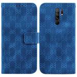 For Xiaomi Redmi 9/9 Prime / Poco M2 Double 8-shaped Embossed Leather Phone Case(Blue)