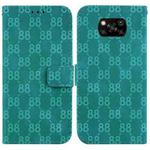 For Xiaomi Poco X3 NFC / X3 / X3 Pro Double 8-shaped Embossed Leather Phone Case(Green)