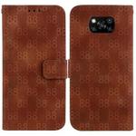 For Xiaomi Poco X3 NFC / X3 / X3 Pro Double 8-shaped Embossed Leather Phone Case(Brown)