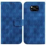 For Xiaomi Poco X3 NFC / X3 / X3 Pro Double 8-shaped Embossed Leather Phone Case(Blue)