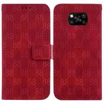 For Xiaomi Poco X3 NFC / X3 / X3 Pro Double 8-shaped Embossed Leather Phone Case(Red)